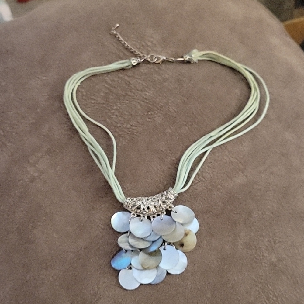 Abalone Shell Cluster Dangle Hook Earrings Mermai… - image 3